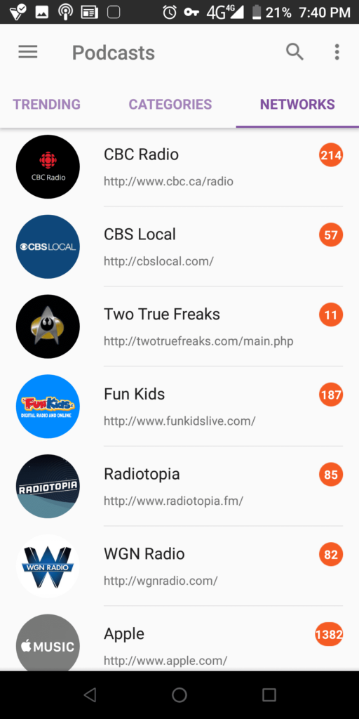 Podcast Player Castbox Networks