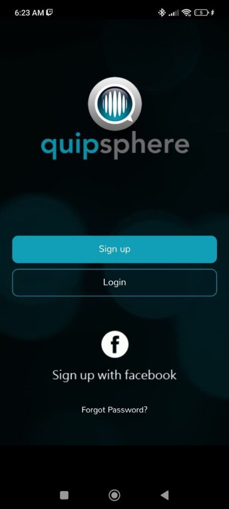 QuipSphere Sign up