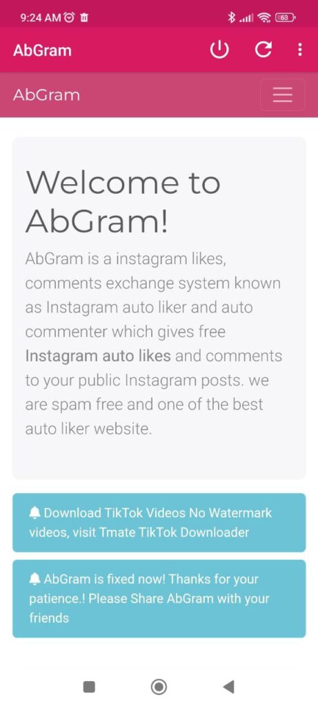 AbGram Main page