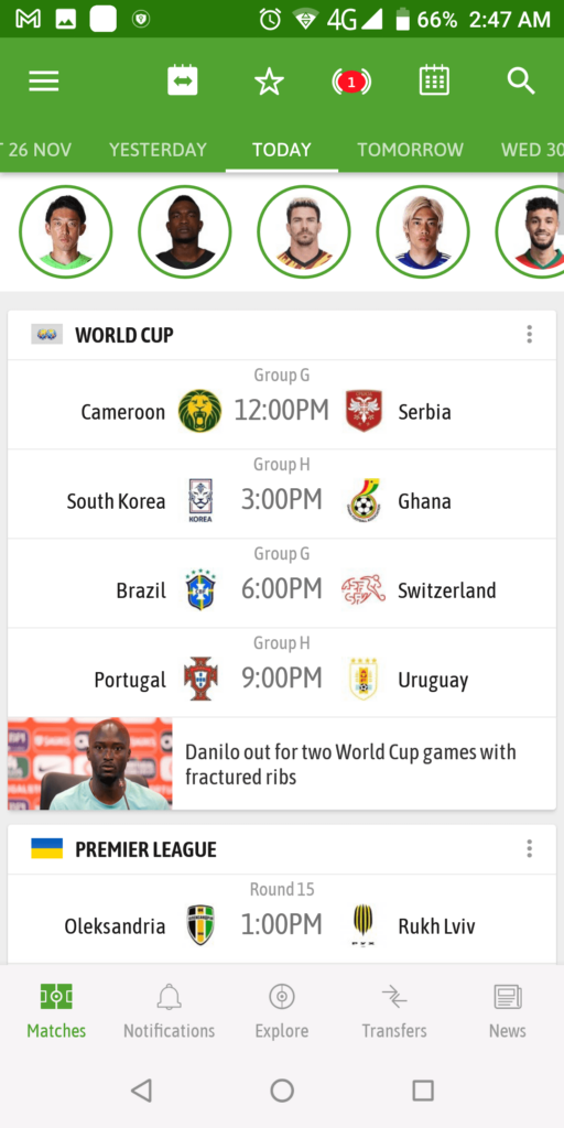 BeSoccer Matches
