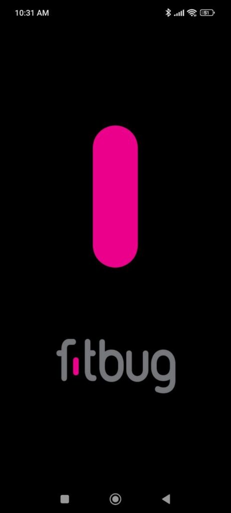 Fitbug Welcome screen
