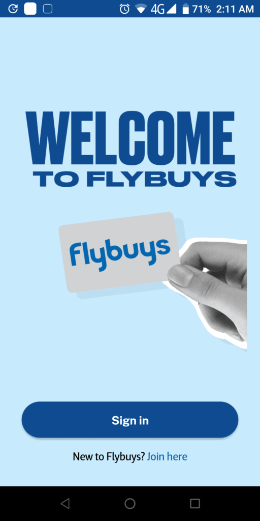 Flybuys Sign in