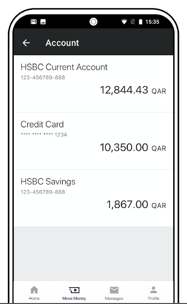 HSBC Qatar الحساب