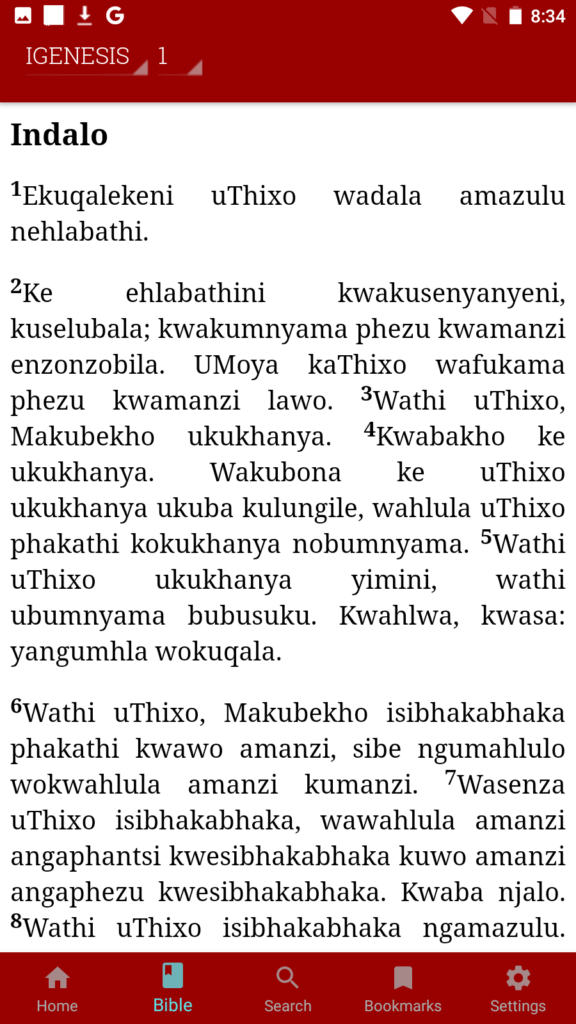 isiXhosa Bible Text