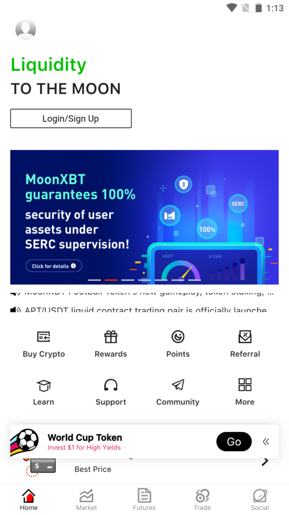 MoonXBT Homepage