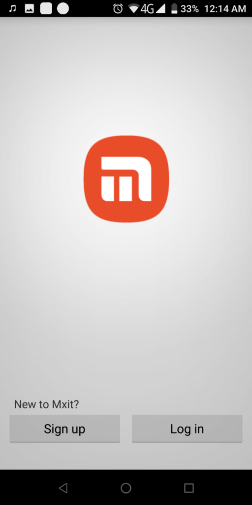 Mxit App Sign up