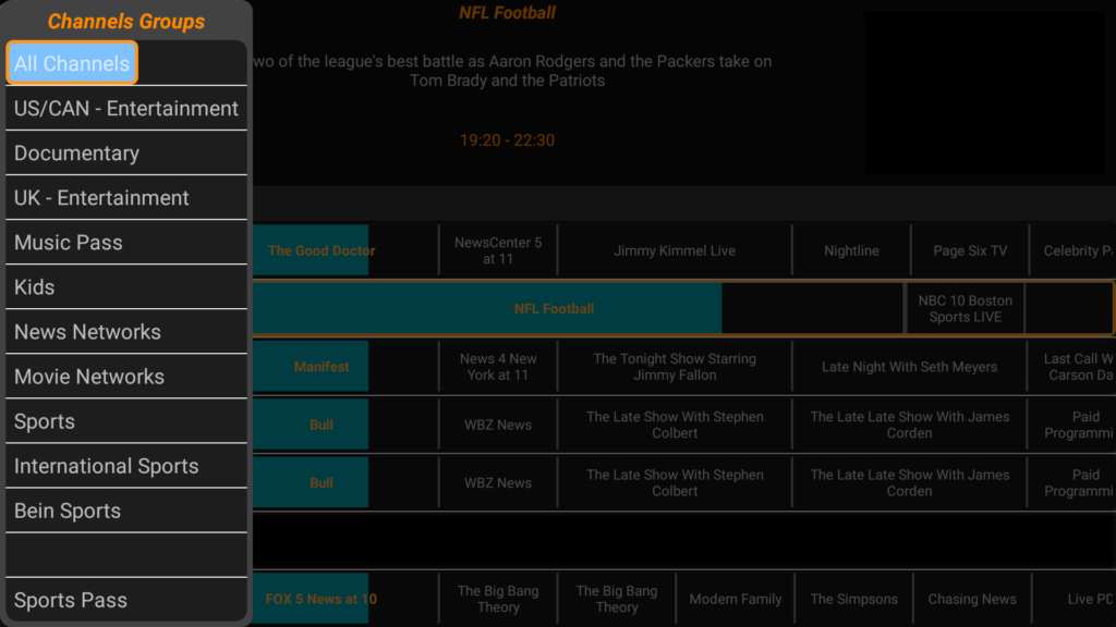 MyIPTV Player Channels groups