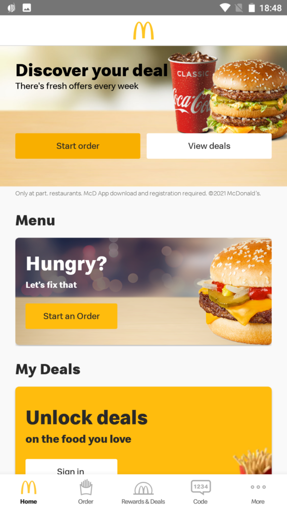 MyMaccas Homepage