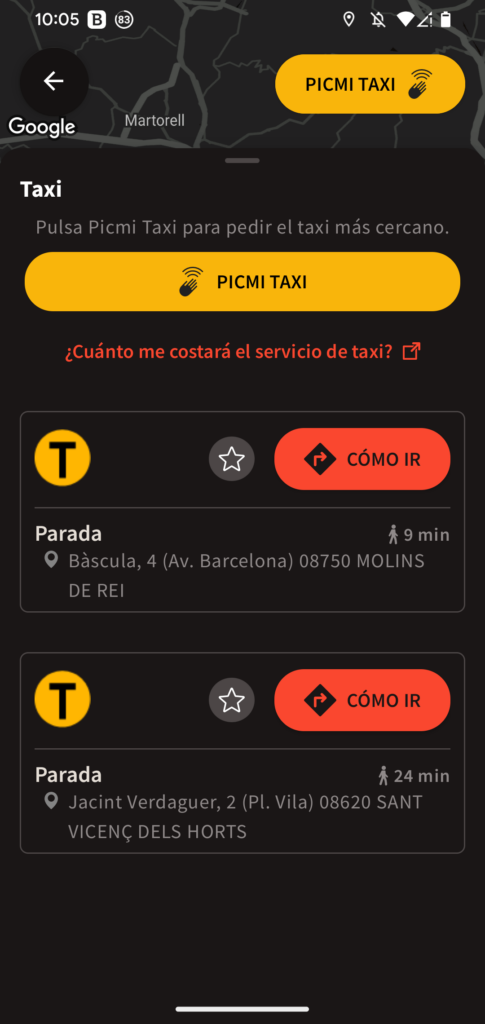 Picmi Taxi Paradas