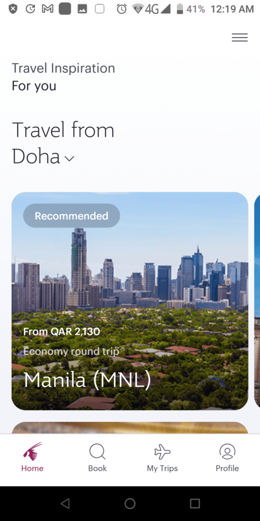 Qatar Airways الصفحة الرئيسية
