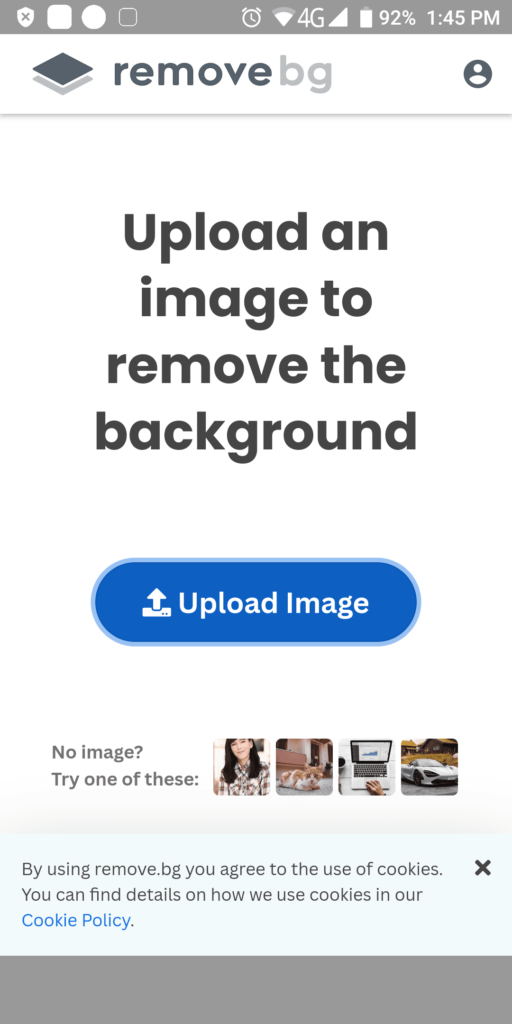 remove bg Page d'accueil