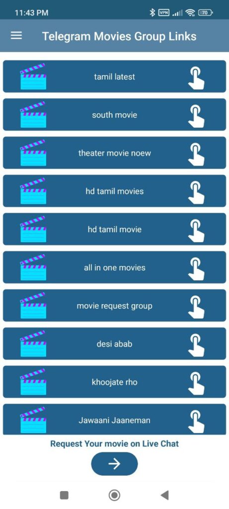 Telegram Movies Collegamenti di gruppo