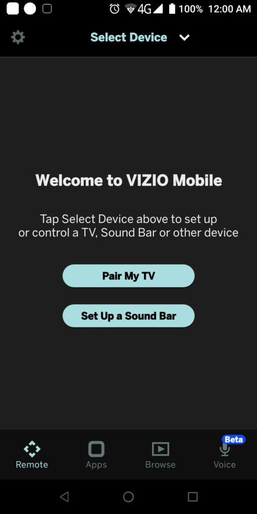 Vizio Mobile Pair my TV