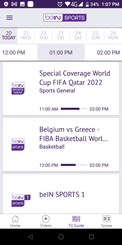 beIN SPORTS TV Guide