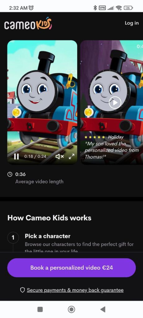Cameo Kids Book a video
