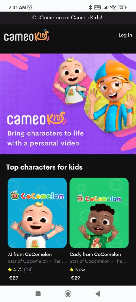 Cameo Kids Top characters