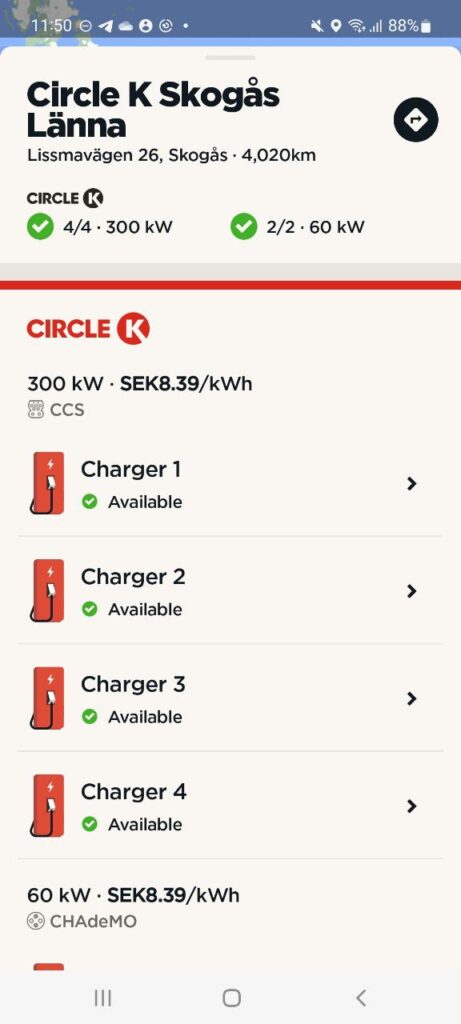 Circle K Charge Chargers 