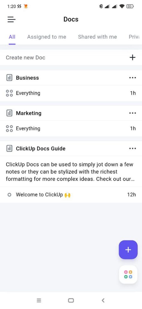 ClickUp Documents