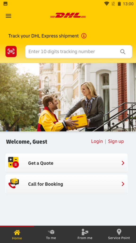 DHL Express Homepage