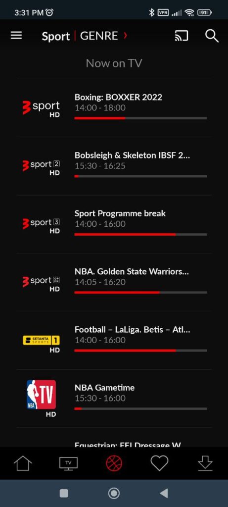 Go3 Estonia Sports channels