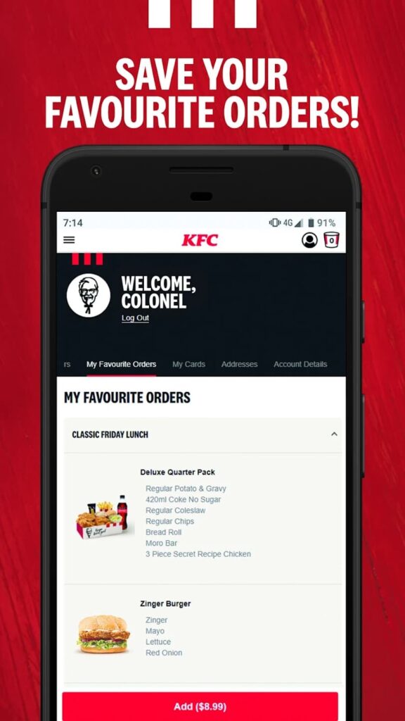KFC New Zealand Orders