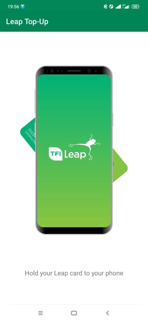 Leap Top Up Scanning leap card