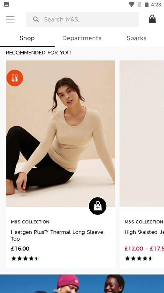 M and S Homepage