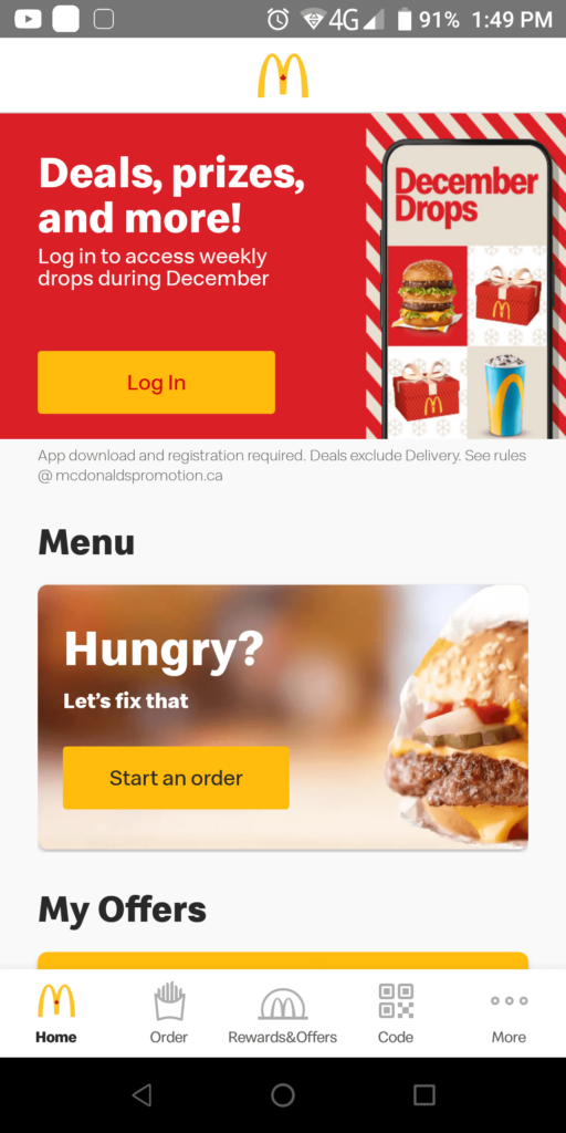 McDonalds Canada Homepage
