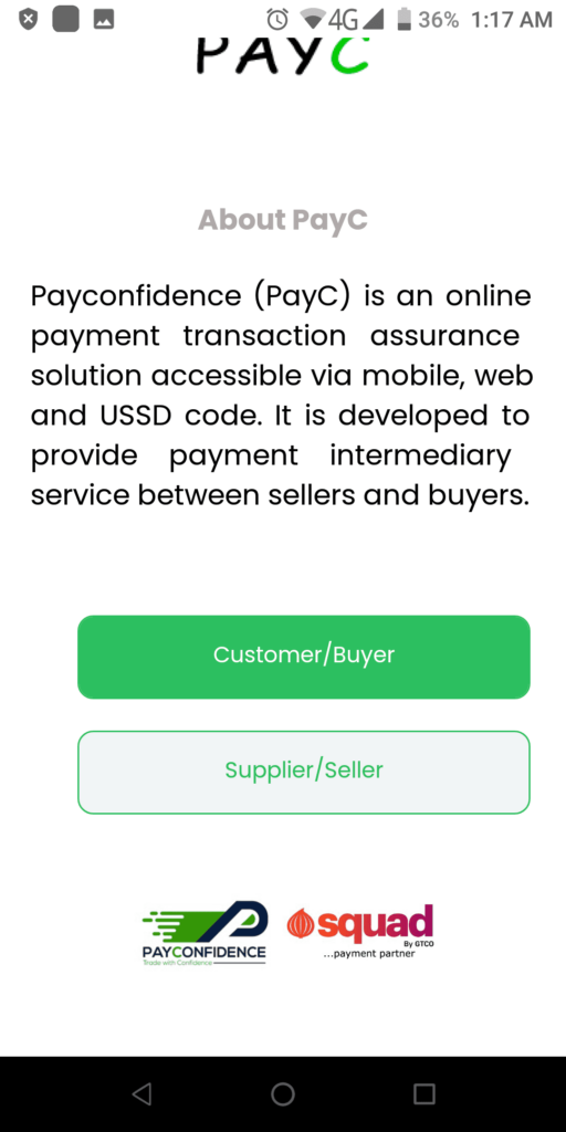 PayConfidence Main page