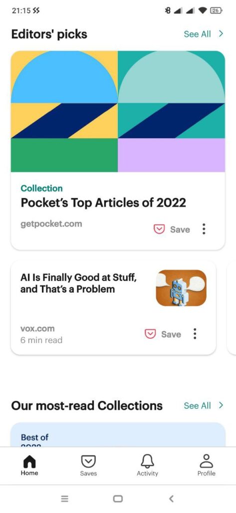 Pocket Mozilla Homepage