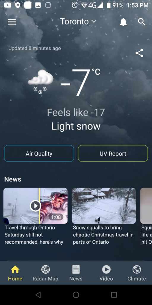 The Weather Network Homepage