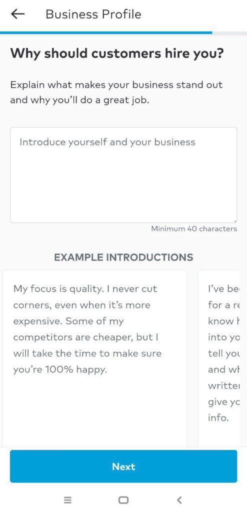Thumbtack for Professionals Introduce your business