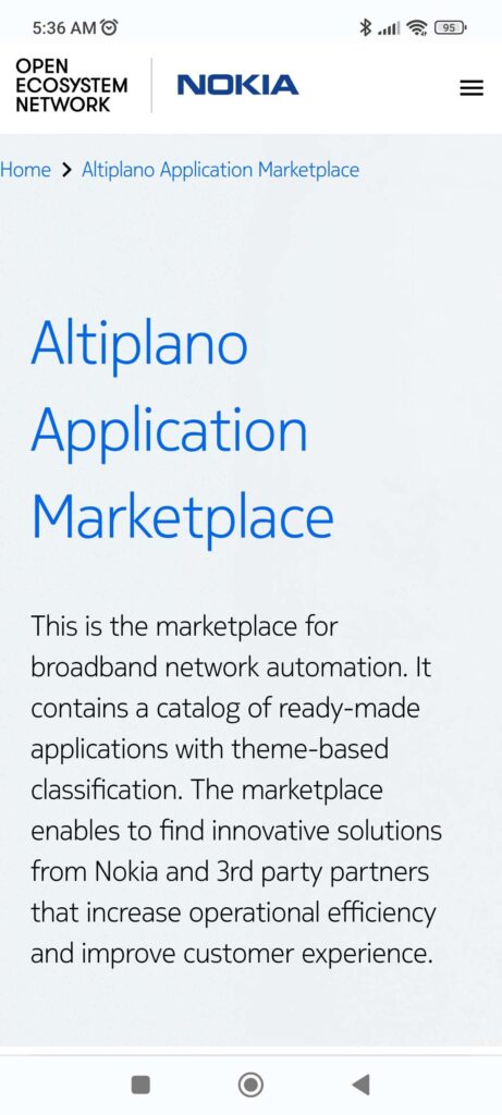 Altiplano Application Marketplace What it offers