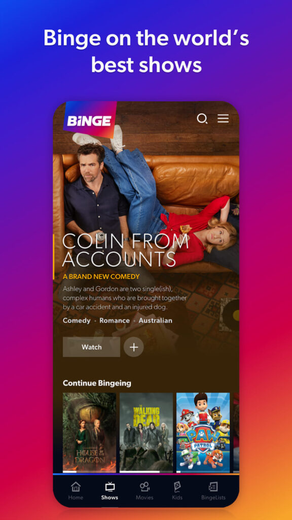 Binge for Android TV Shows