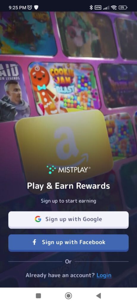 MISTPLAY Sign up