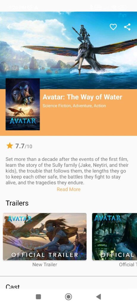 MyFlixer Movie page