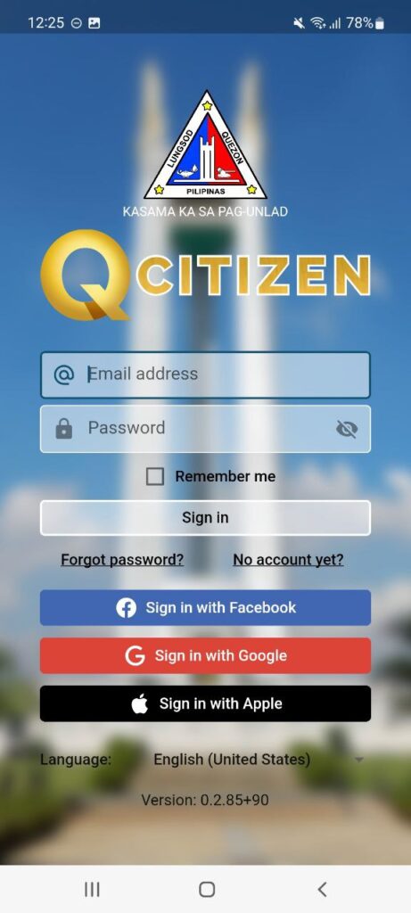 QCitizen Sign in