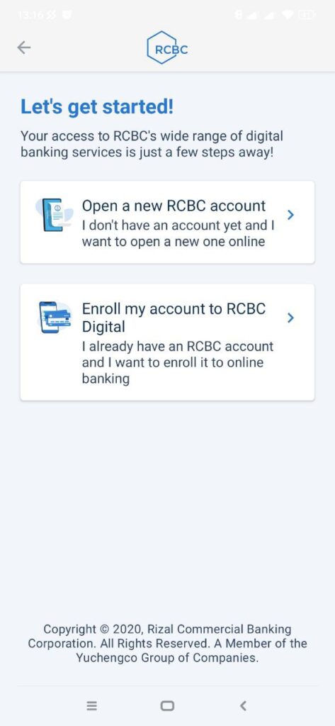 RCBC Sign Up