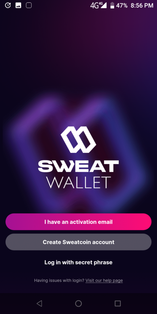 Sweat Wallet Login