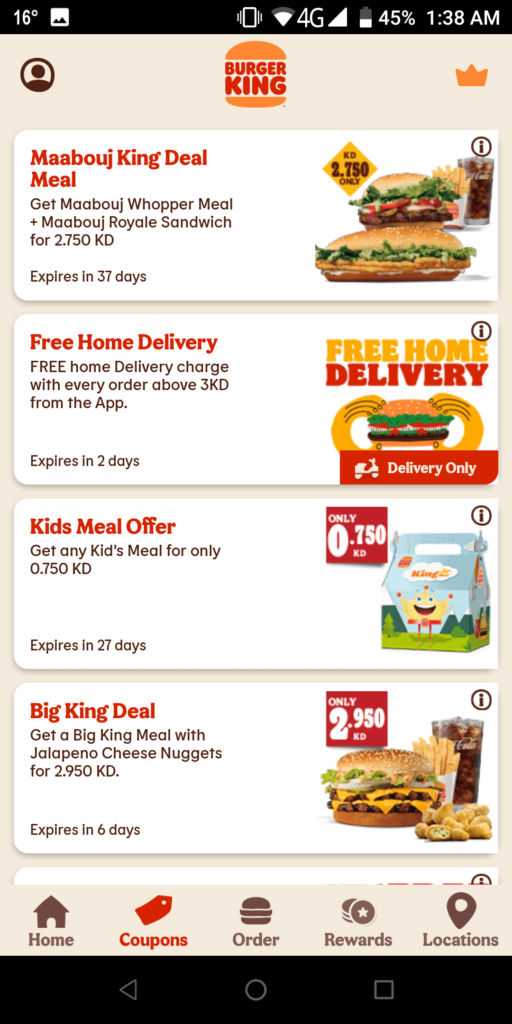 Burger King Kuwait Coupons