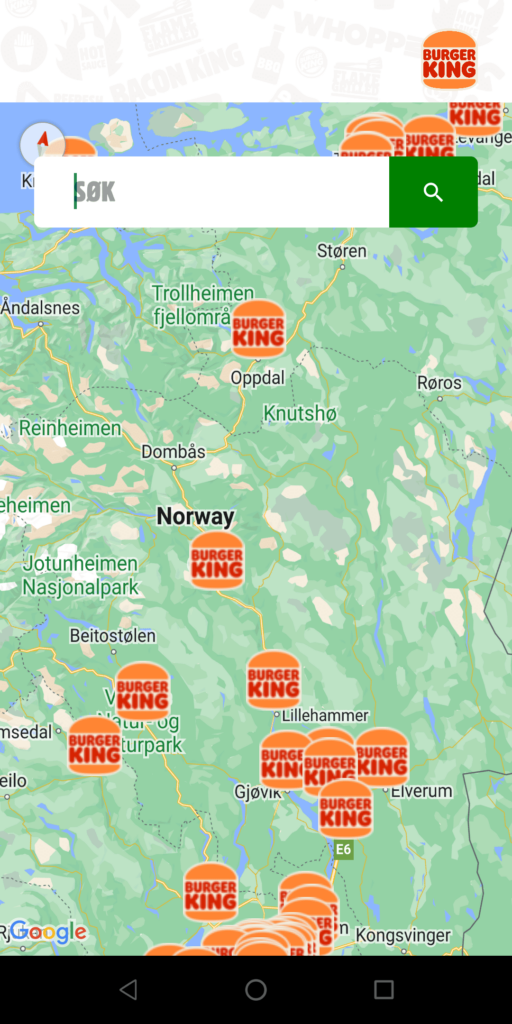 Burger King NO Map