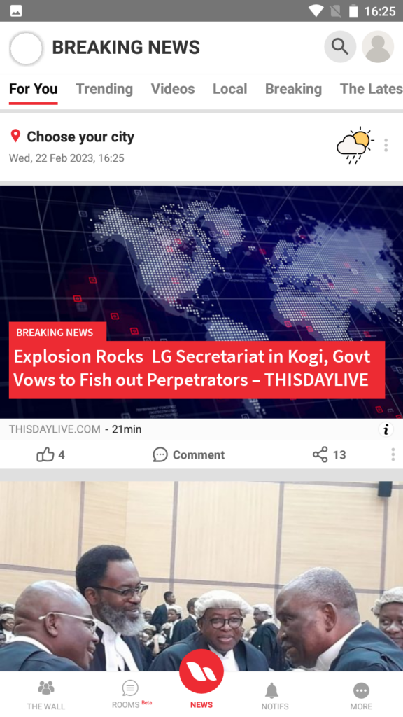 Nigeria Breaking News Homepage