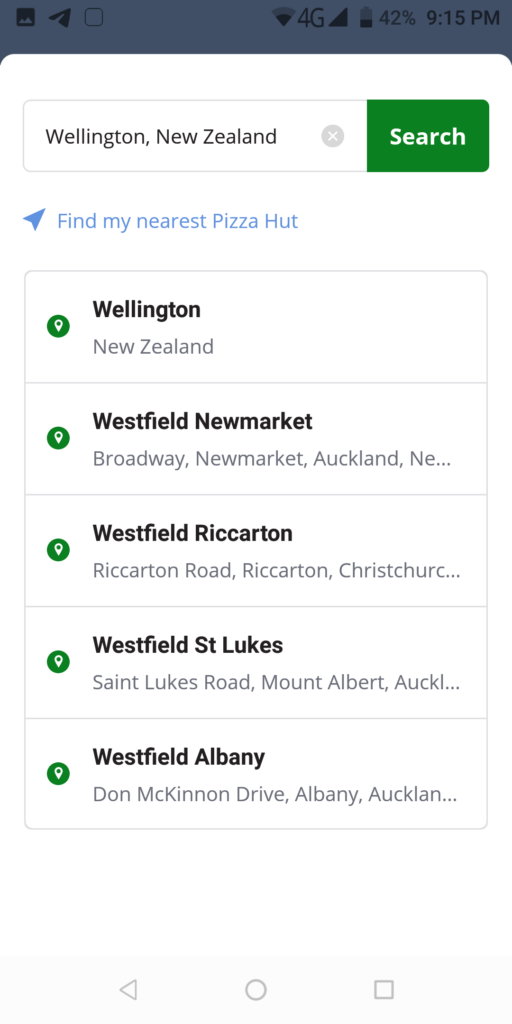 Pizza Hut New Zealand Locations