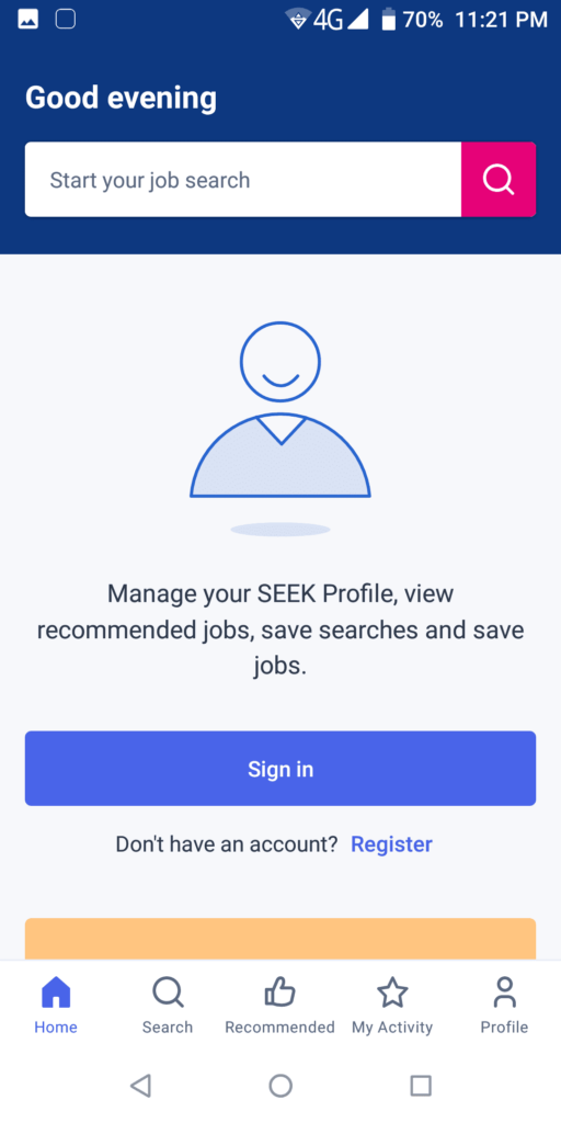 SEEK Job Search Sign in
