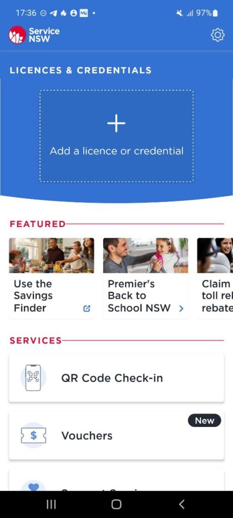 Service NSW Homepage