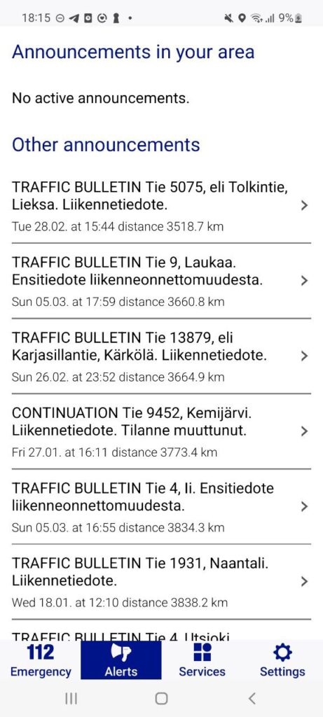112 Suomi Alerts
