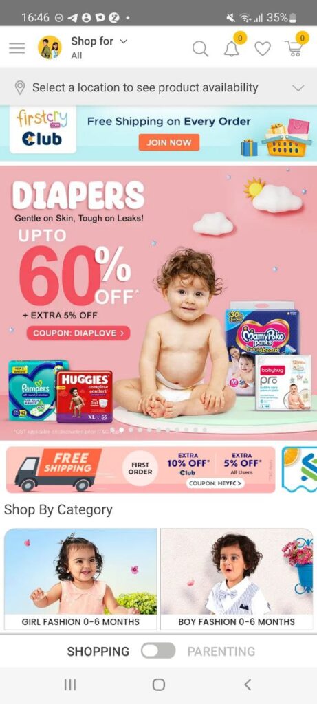 FirstCry India Shopping