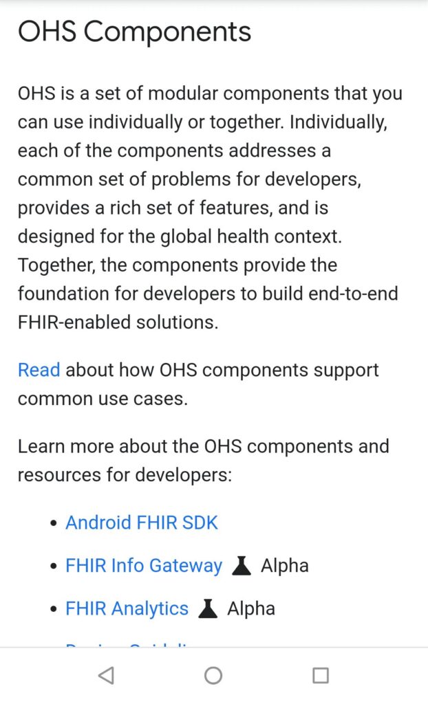 Open Health Stack OHS Components