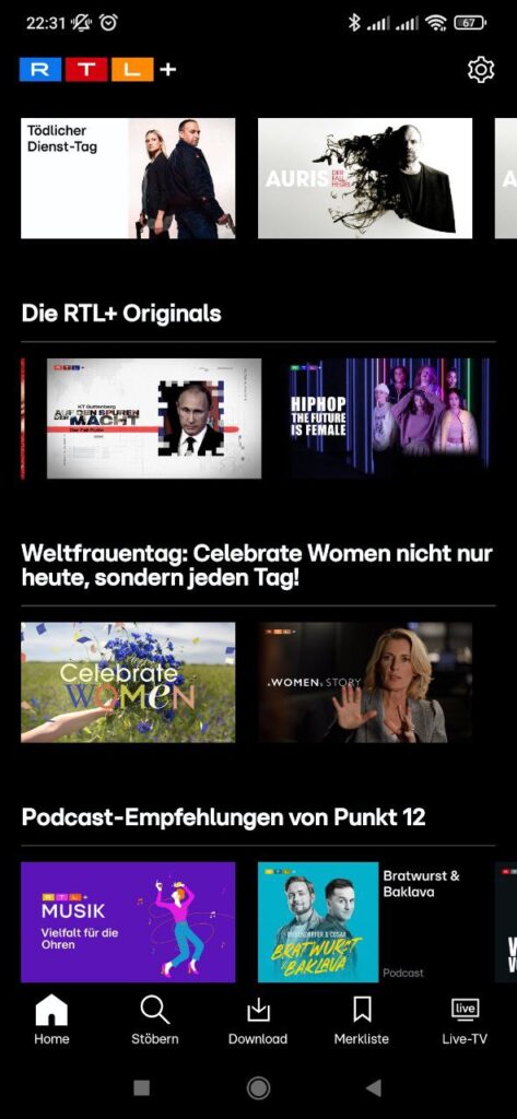 RTL Plus Main page