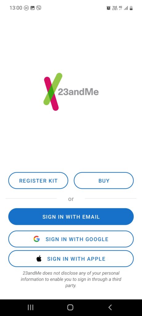 23andMe Sign in